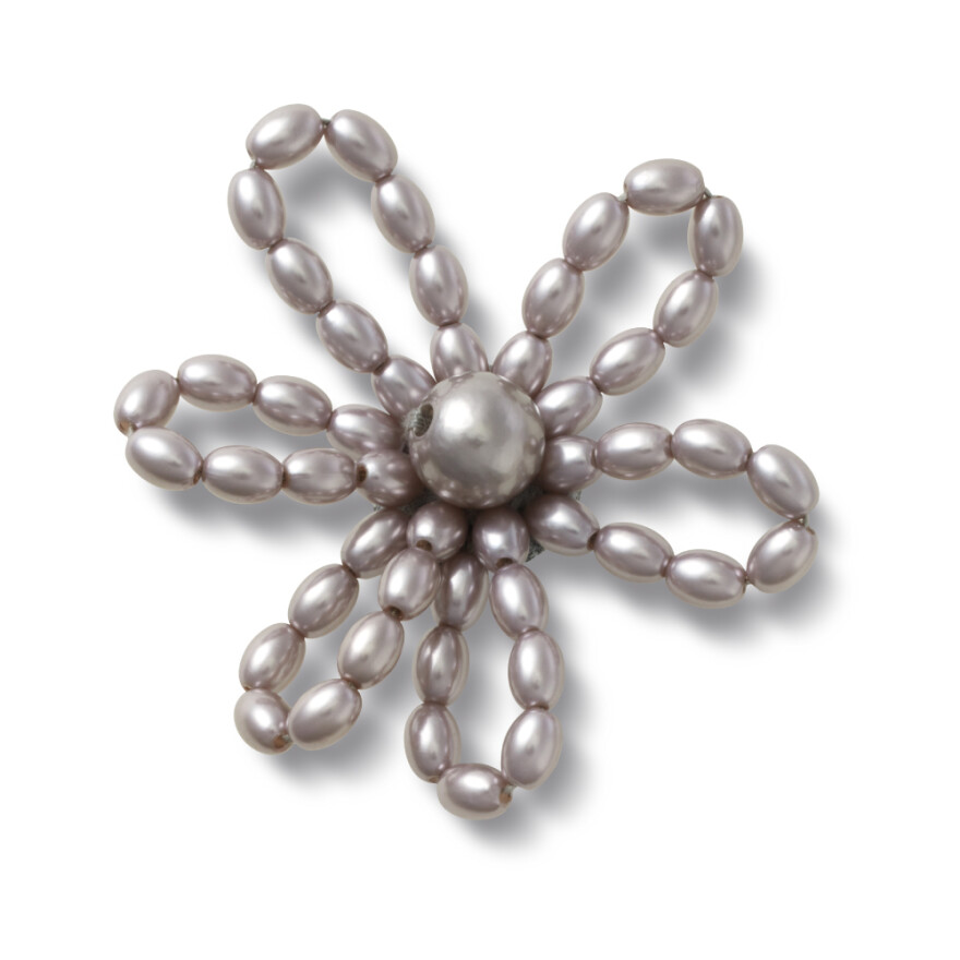 Jibbitz Black Pearl Beaded Daisy Multicolor