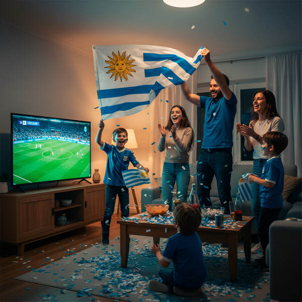 Bandera Pabellón Nacional de Uruguay Grande 120x180cm Color Blanco y Azul