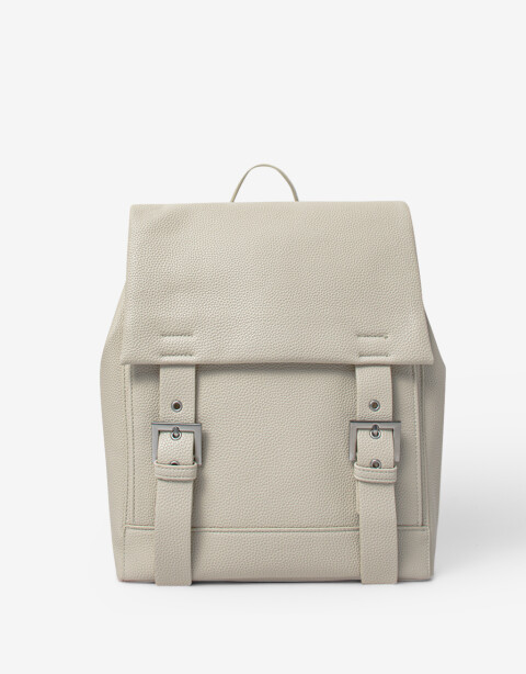 Mochilas Urbanas Mochila Con Hebillas - Blanco Crudo