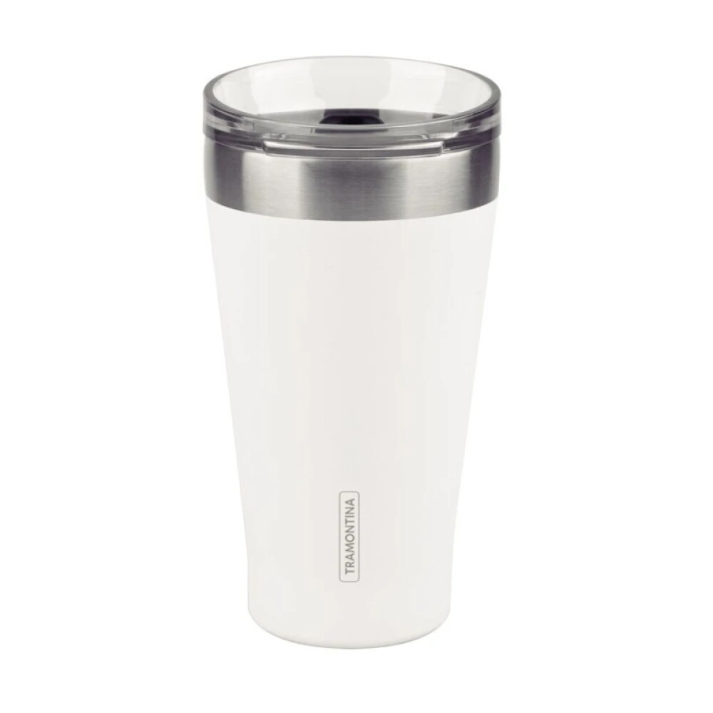 Vaso Térmico Blanco / Acero C/Tapa Inox. 550 Ml EXATA VASO TERMICO BLANCO / ACERO C/TAPA INOX. 550 ML