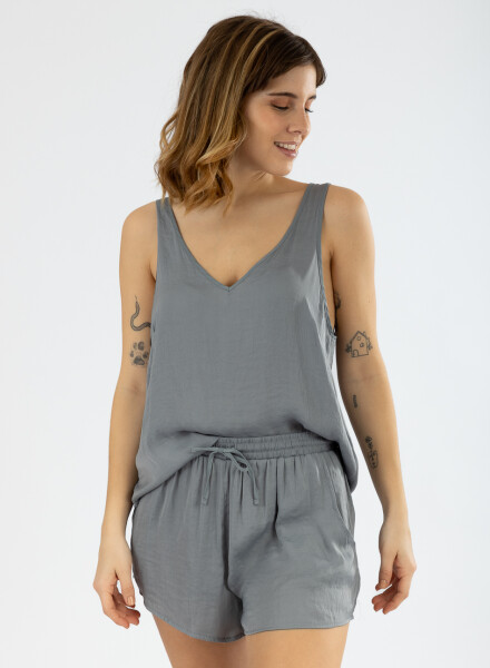 Pijama dull satin Celeste