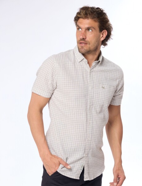 CAMISA DE LINO A CUADROS Verde