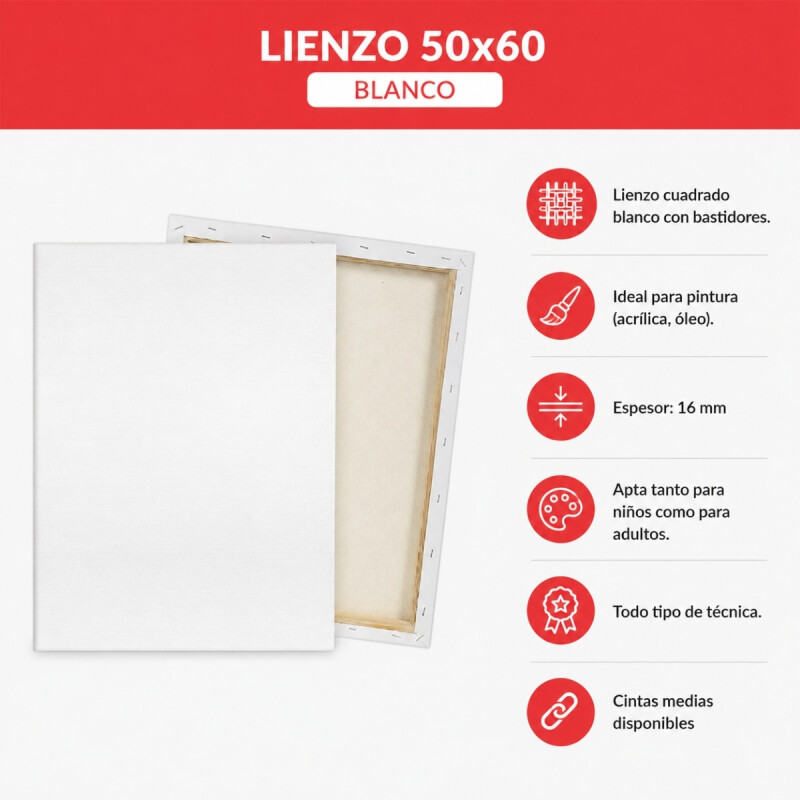 Set x5 Lienzos de 50x60 BLANCO