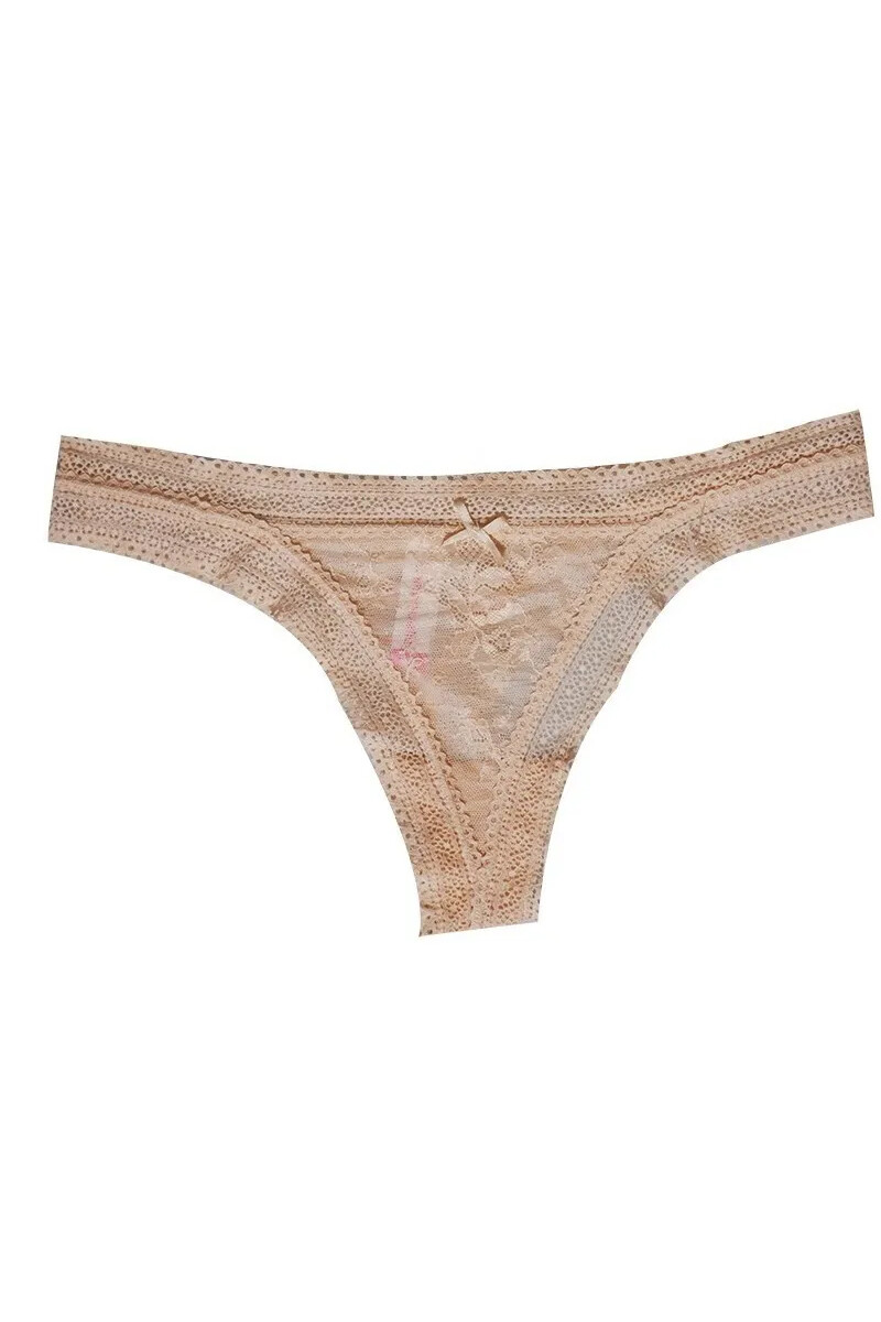 Bombacha Colaless de Encaje - Beige 