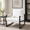 Sillón Poltrona Individual en Eco Cuero y metal Blanco