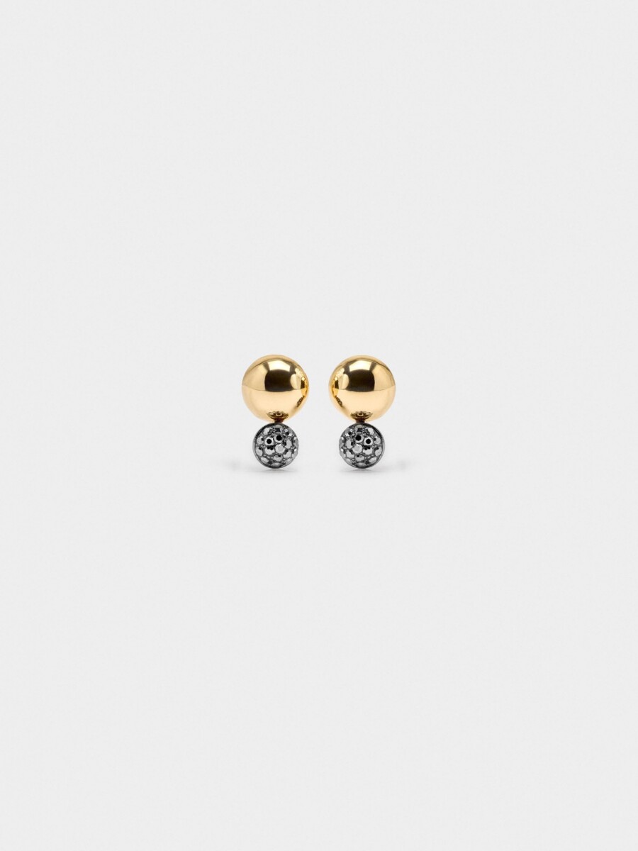 Pendientes De Esferas Con Cristales dorado