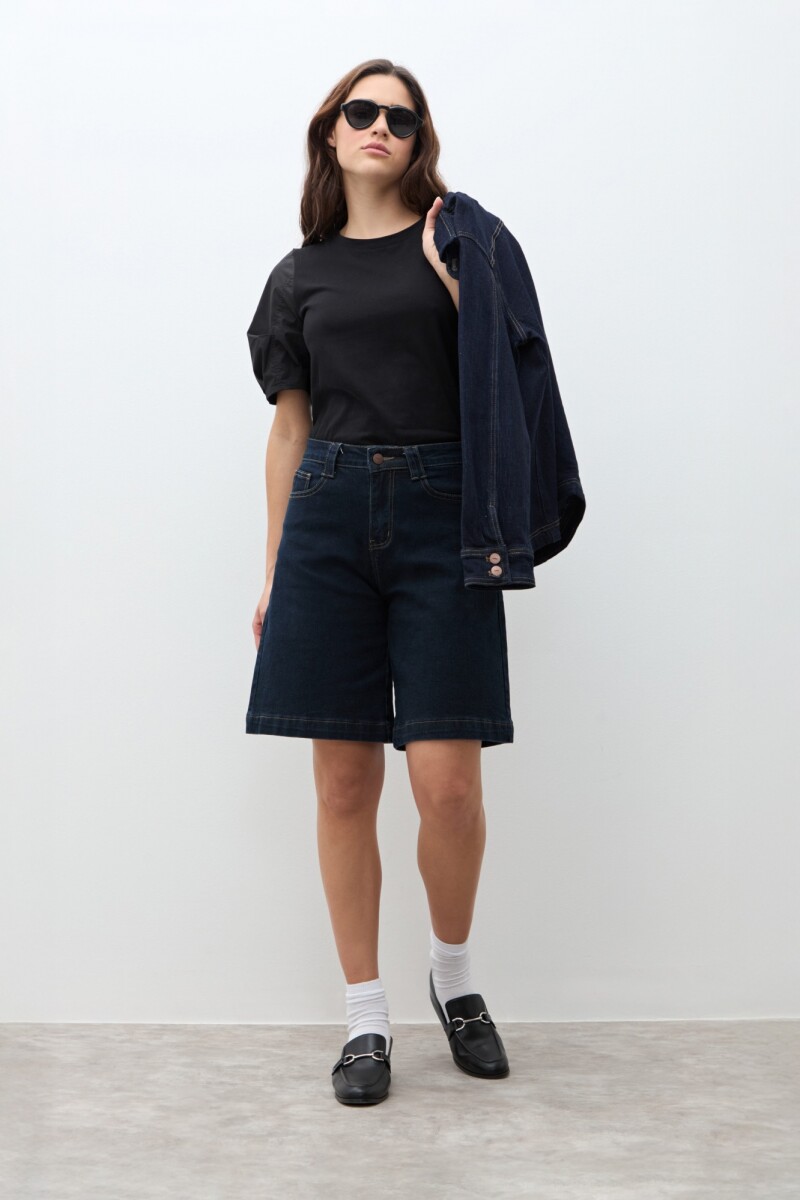 Bermuda de jean jean oscuro