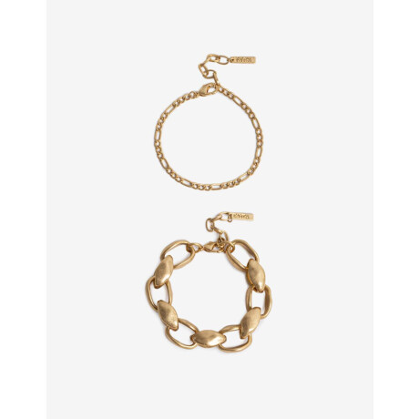 Pulseras Flexibles Sets Metal Dorado Oro Amarillo