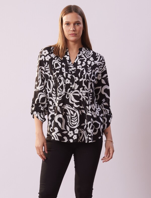 Blusa Print NEGRO/BLANCO