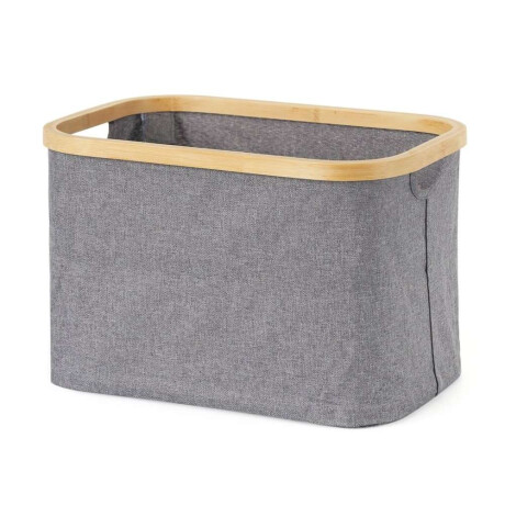 Organizador Borde Madera 38X26X25Cm Ext Tela Gris