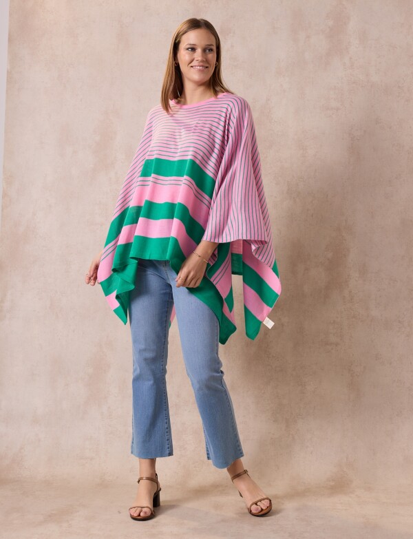 Poncho Lineas ROSA/MULTI