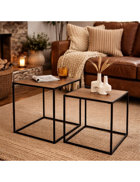 SET 2 MESAS AUX 37X37X40.5/33X33X35.5CM MADERA SET 2 MESAS AUX 37X37X40.5/33X33X35.5CM MADERA