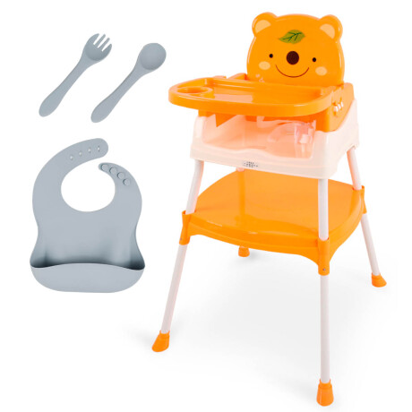 Silla De Comer Para Bebe Multiuso Tres En 1 Mesa Y Silla Naranja
