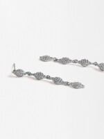 Pendientes Largos Con Circonitas plateado