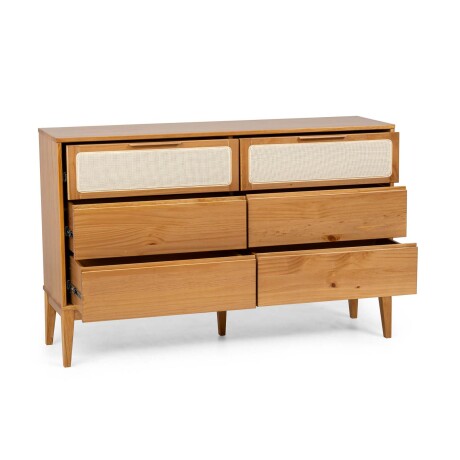 COMODA 6 CAJONES MADERA MARRON PRAGA