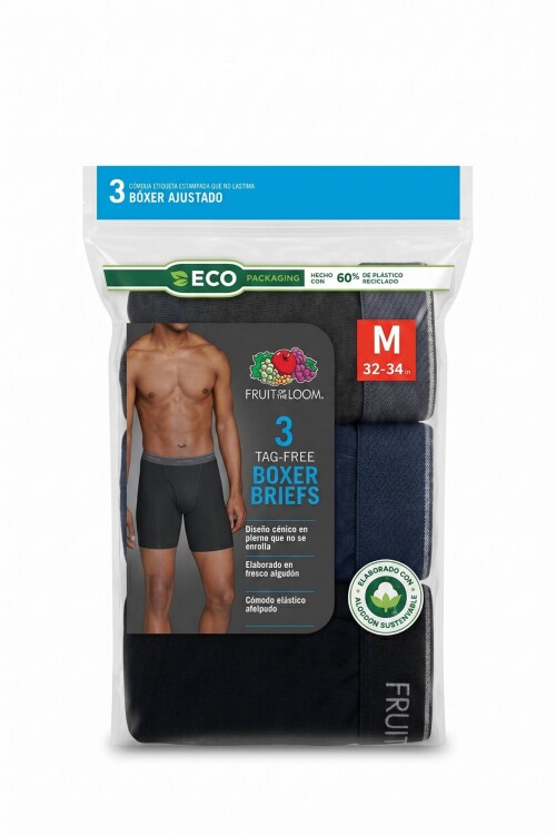 Pack x3 Boxer brief para caballero NEGRO
