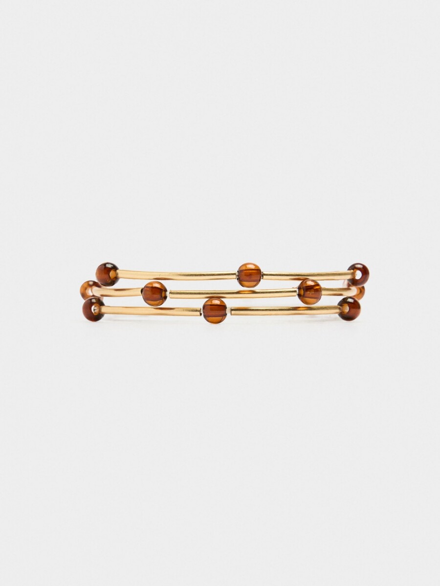 Set De Pulseras Segmentadas marron