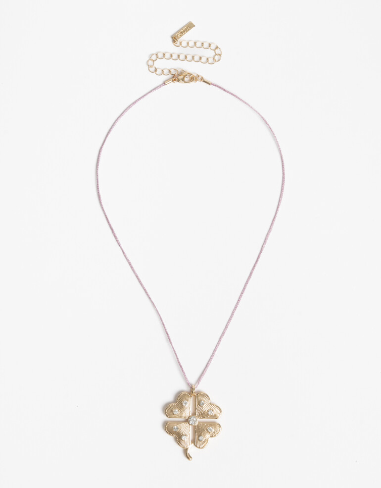 Cadena Corta con Dije Lucky charm Collar Corto Cordón Trébol Lucky - Combinacion Multicolor