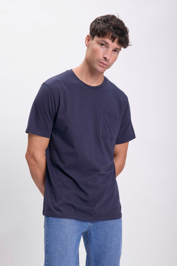 Remera manga corta bolsillo Azul Marino
