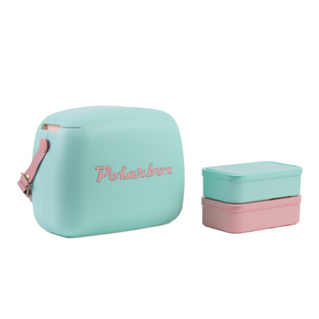Conservadora Lunchera Térmica Pop 6L Polarbox c/2 Tuppers Verde Agua/rosa