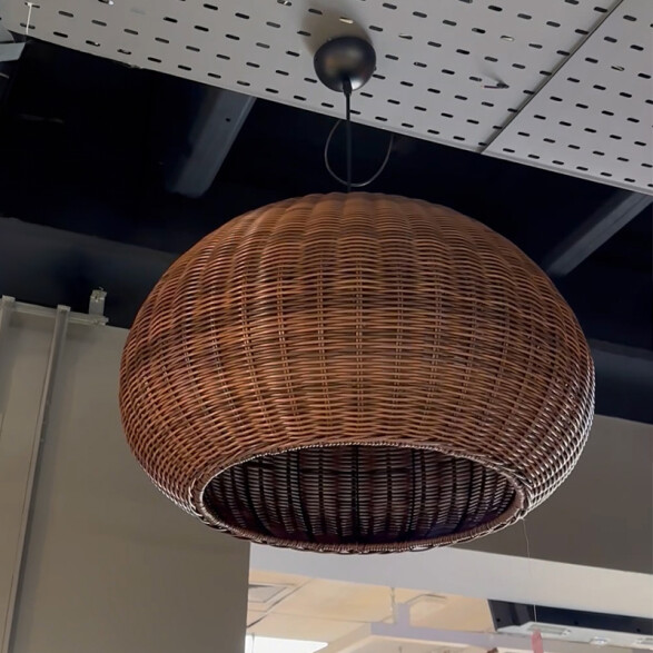 Lámpara colgante campana de bambú E27 Ø600x380mm IX9516