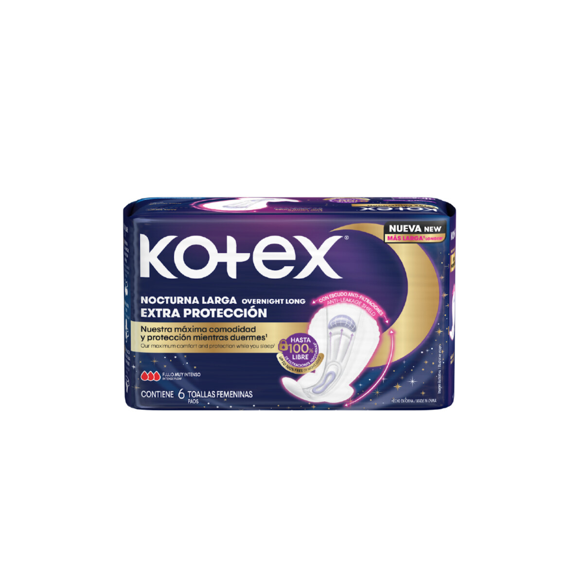 TOALLA FEM KOTEX NOCTURNA C/A 42X6 3D 