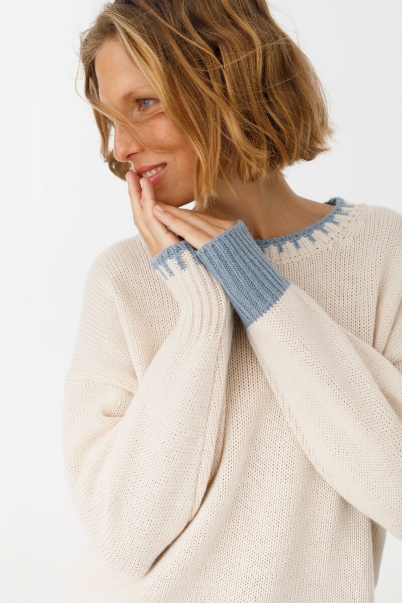Sweater Portal Celeste/Crudo