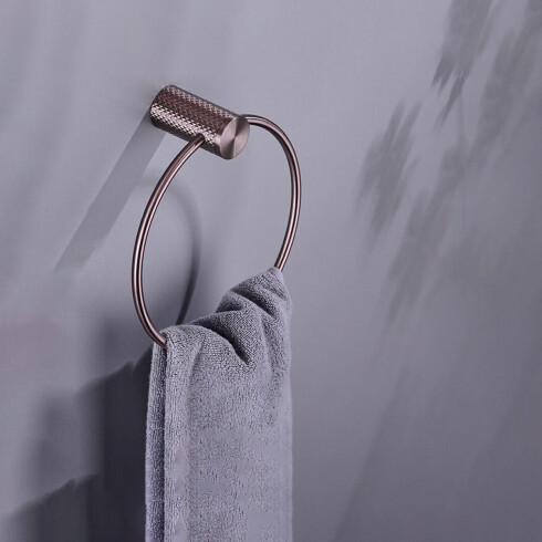 TOALLERO ARO METAL SIGNATURE BRONCE ROSE GOLD SATINADO BRONCE-ROSE GOLD