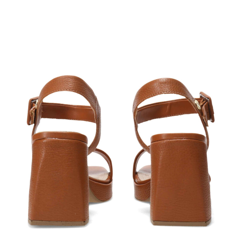 Sandalias de Mujer Bottero con Plataforma y Taco Marrón Caramelo