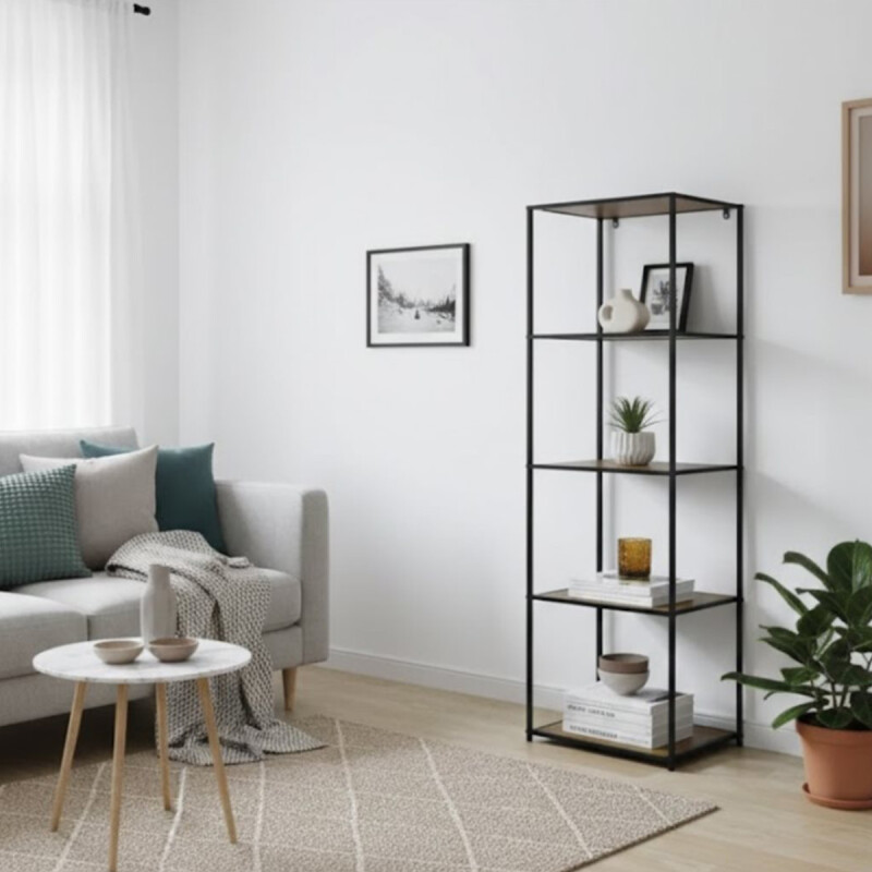 ESTANTERIA 5 NIVELES 45X30X150CM MADERA Y METAL ESTANTERIA 5 NIVELES 45X30X150CM MADERA Y METAL