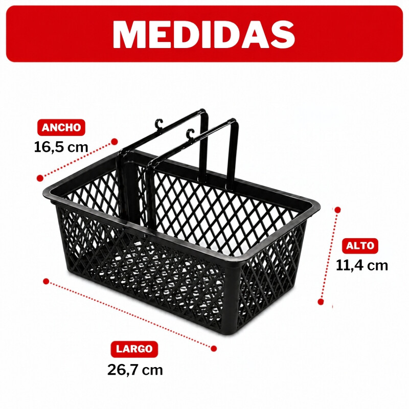 Cesto organizador de palillos 4 lts NEGRO