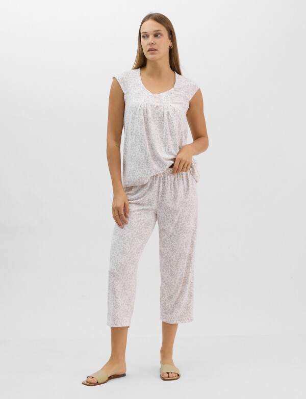 Pijama Con Capri CRUDO/MULTI