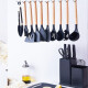 Set Utensilios De Cocina Menaje De Silicona Colores Negro