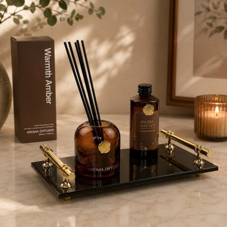 Aromatizador De Vidrio Ambiente Con Varillas 200ML - WARMTH AMBER Aromatizador De Vidrio Ambiente Con Varillas 200ML - WARMTH AMBER