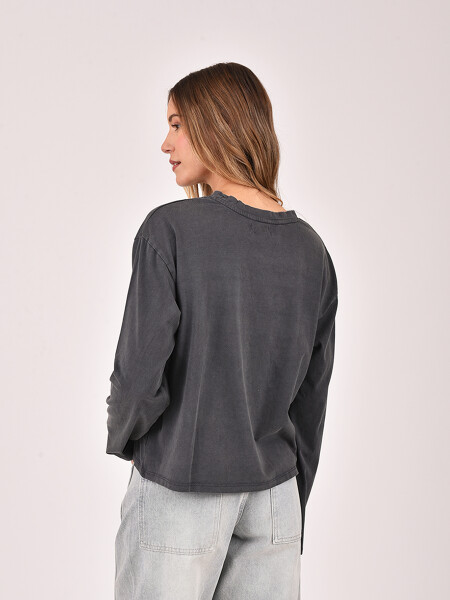REMERA FLORE GRIS OSCURO