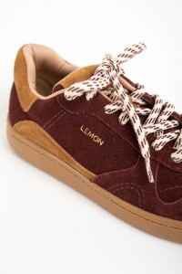 Zapatilla Gamuza Combinada Burdeos