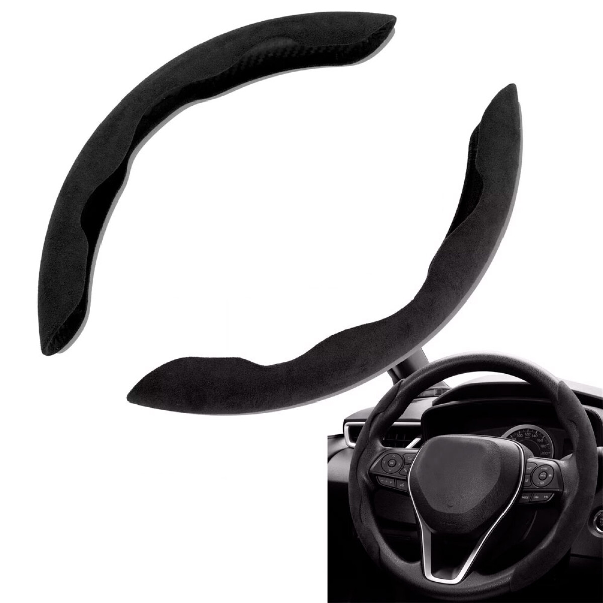 CUBRE VOLANTE - CUBRE VOLANTE NEGRO 2 MITADES - 