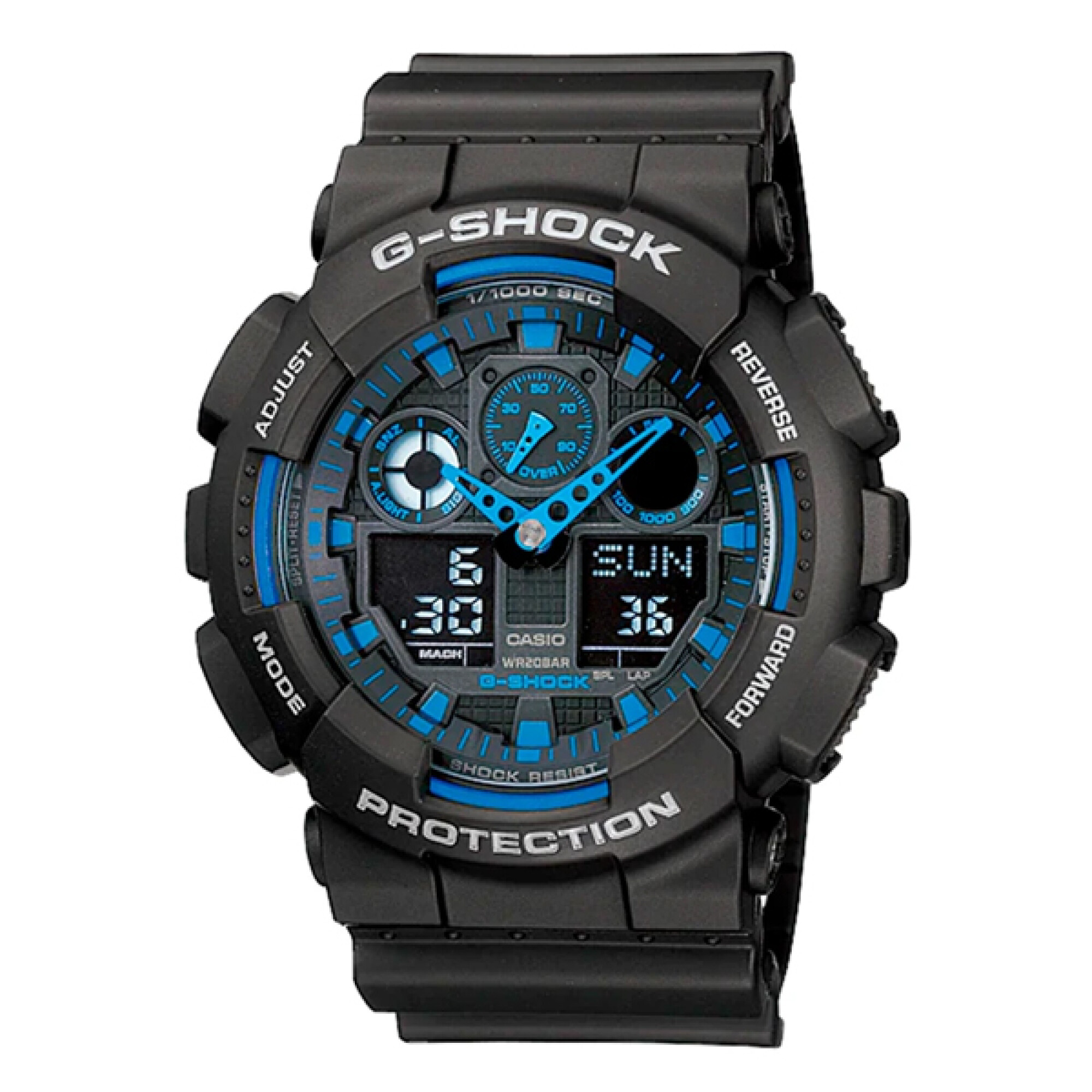 Reloj CASIO G-SHOCK GA100-1A2DR Resina Negro Esfera 52mm — WatchMe