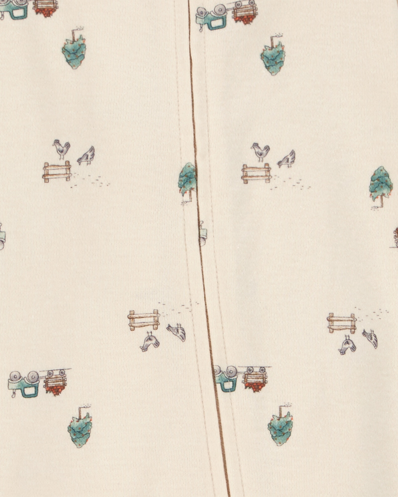 Pijama una pieza de algodón, con pie, diseño campo Pijama una pieza de algodón, con pie, diseño campo