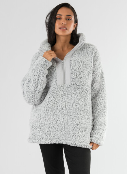 Sweater sherpa Gris