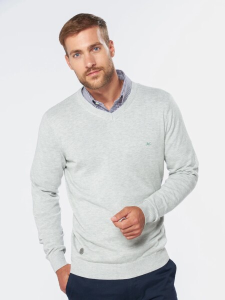 BUZO LEGACY 6564 ESC.V LISO GRIS