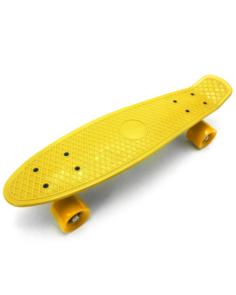Skate de plástico 56cm con ruedas de PVC - Amarillo 