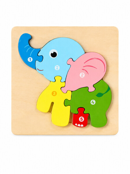 PUZZLE DE ENCASTRE ELEFANTE MULTICOLOR