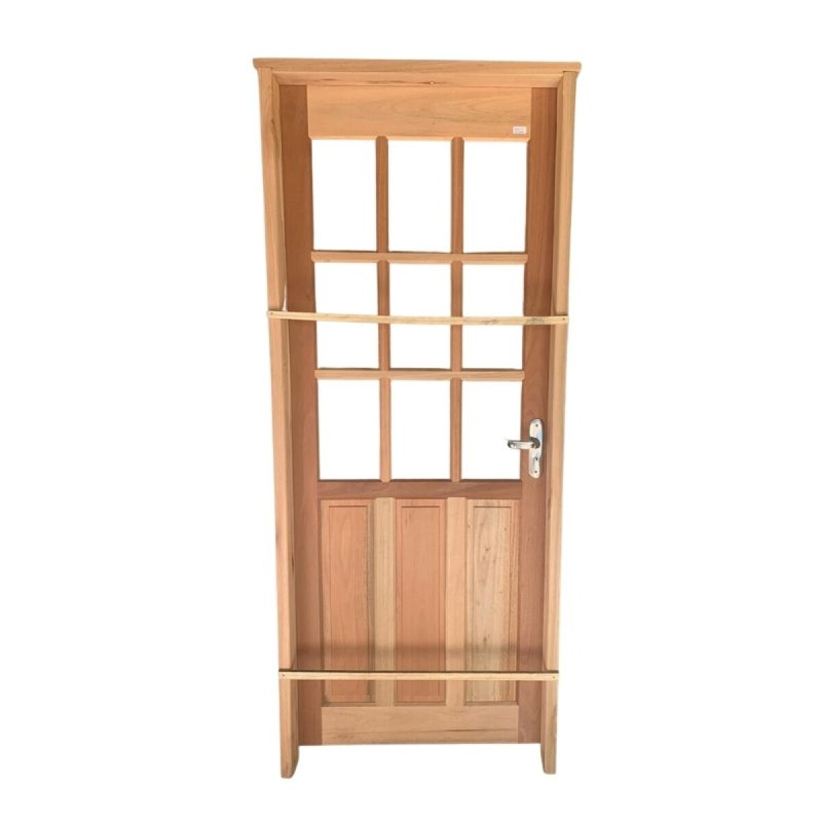 PUERTA COCINA 0,80 x 2 MT 9 VIDRIOS DE EUCALIPTO - IZQUIERDA 