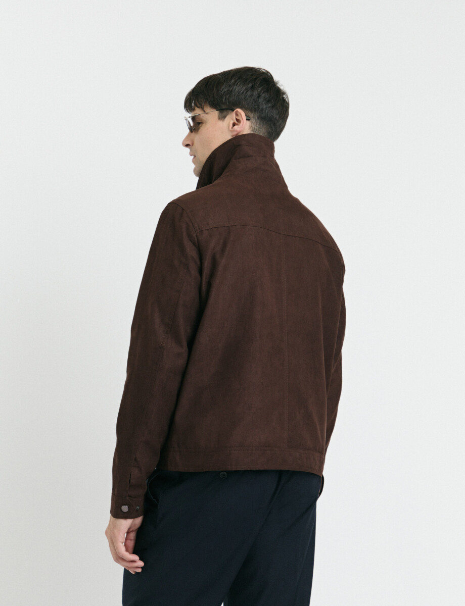 300711 CAMPERA HARRINGTON LABEL Marron Oscuro