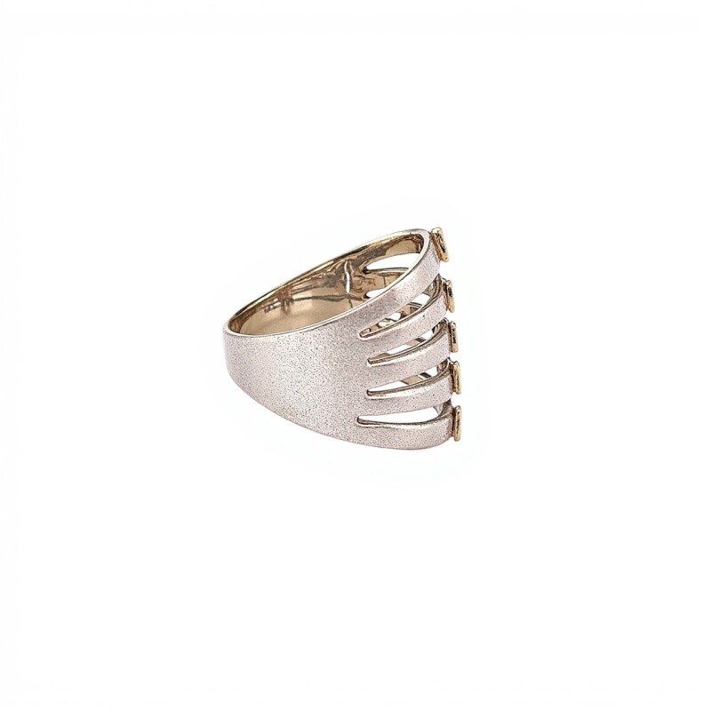 Anillo Línea- Plata y Oro-Sin piedra-AN5936 sinpiedra