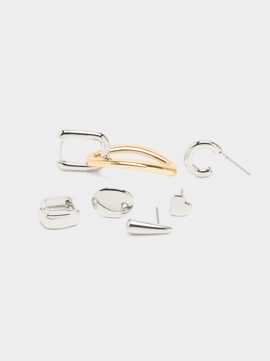 Set De Pendientes Y Aros bicolor