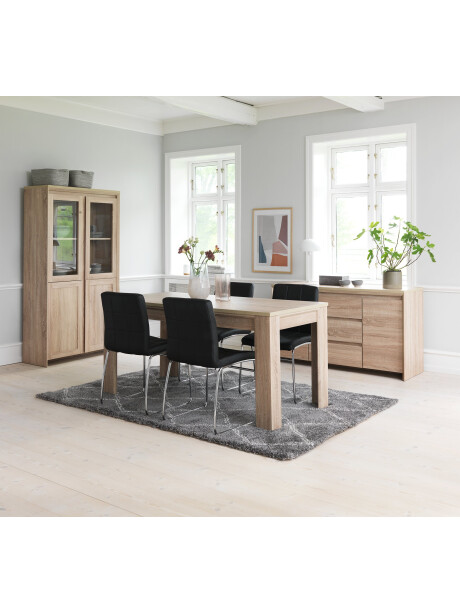 Silla de comedor HAMMEL polipiel negro/crom Silla de comedor HAMMEL polipiel negro/crom