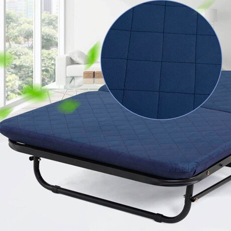 Catre Cama Plegable 180x75cm Acolchonado P/camping Azul