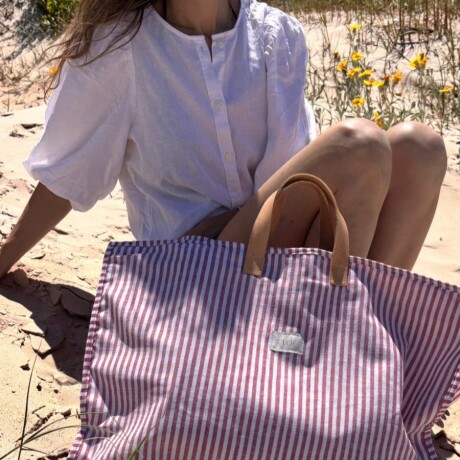Bolso De Playa Grande Capri Rojo